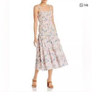 SAYLOR Cream and Blue Floral Midi Dress